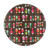 抽象的なレトロの魚の水中パターン2 カッティングボード (正面)