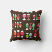 抽象的なレトロの魚の水中パターン2 クッション (裏面)