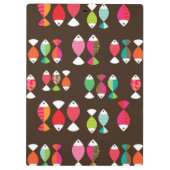 抽象的なレトロの魚の水中パターン2 クリップボード (裏面)