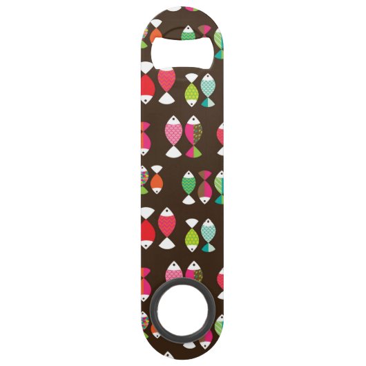 抽象的なレトロの魚の水中パターン2 スピード栓抜き (正面)