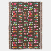 抽象的なレトロの魚の水中パターン2 スローブランケット (正面縦)