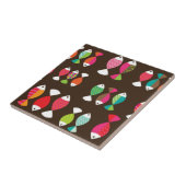 抽象的なレトロの魚の水中パターン2 タイル (側面)