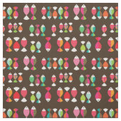 抽象的なレトロの魚の水中パターン2 ファブリック (見本)