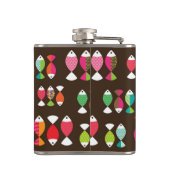 抽象的なレトロの魚の水中パターン2 フラスク (裏面)