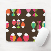 抽象的なレトロの魚の水中パターン2 マウスパッド (マウス)