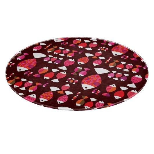 抽象的なレトロの魚の水中パターン カッティングボード (角)