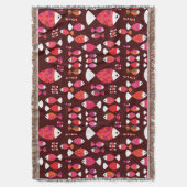 抽象的なレトロの魚の水中パターン スローブランケット (正面縦)