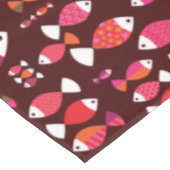 抽象的なレトロの魚の水中パターン テーブルクロス (アングル)