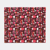 抽象的なレトロの魚の水中パターン フリースブランケット (正面(横))