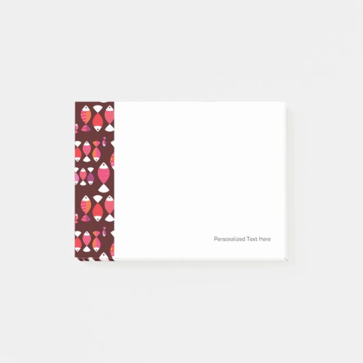 抽象的なレトロの魚の水中パターン ポストイット (正面)