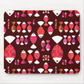 抽象的なレトロの魚の水中パターン マウスパッド (正面)