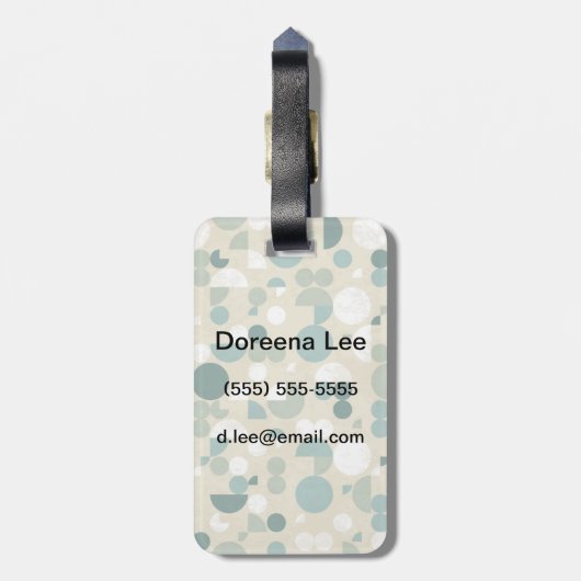 抽象的なレトロパターン ラゲッジタグ (裏面縦)