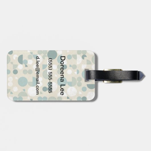 抽象的なレトロパターン ラゲッジタグ (裏面横)