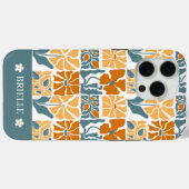 抽象的なレトロフラワーのカスタムネーム入りiPhoneケース Case-Mate iPhoneケース (裏面 (横))