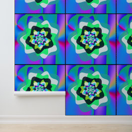 抽象的なレトロペルシャ絨毯の花曼荼羅アート 壁紙