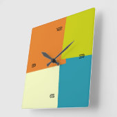 抽象的なレトロ色の幾何学的なパターン スクエア壁時計 (傾斜)