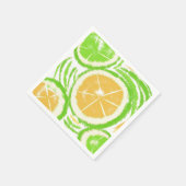 抽象的なレモンライムの夏 スタンダードカクテルナプキン (角)