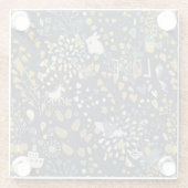 抽象的なヴィンテージパターン ガラスコースター (裏面)