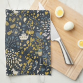 抽象的なヴィンテージパターン キッチンタオル (四つ折り)