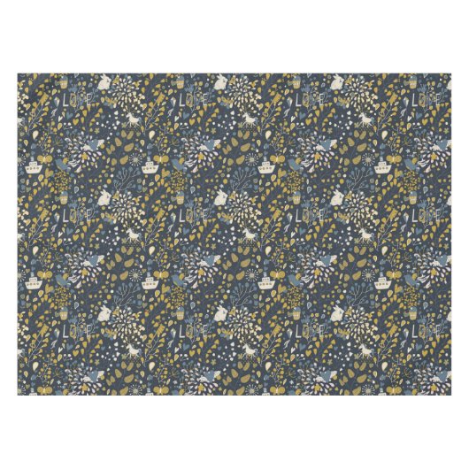 抽象的なヴィンテージパターン テーブルクロス (正面(横))