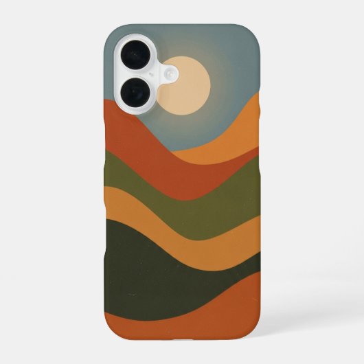 抽象的なヴィンテージ風景 iPhone 16ケース (裏面)