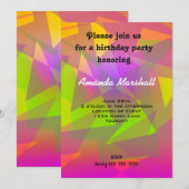 抽象的な三角形と長方形 招待状 (正面/裏面)