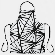 抽象的な三角形のリノプリントオールオーバープリントエプロン