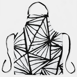 抽象的な三角形のリノプリントオールオーバープリントエプロン エプロン