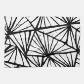 抽象的な三角形のリノプリントキッチンタオル キッチンタオル (横)