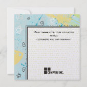 抽象的な上の実行者の従業員の感謝賞 サンキューカード (裏面)