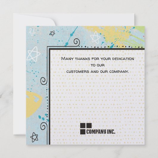 抽象的な上の実行者の従業員の感謝賞 サンキューカード (裏面)