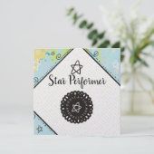 抽象的な上の実行者の従業員の感謝賞 サンキューカード (スタンド正面)