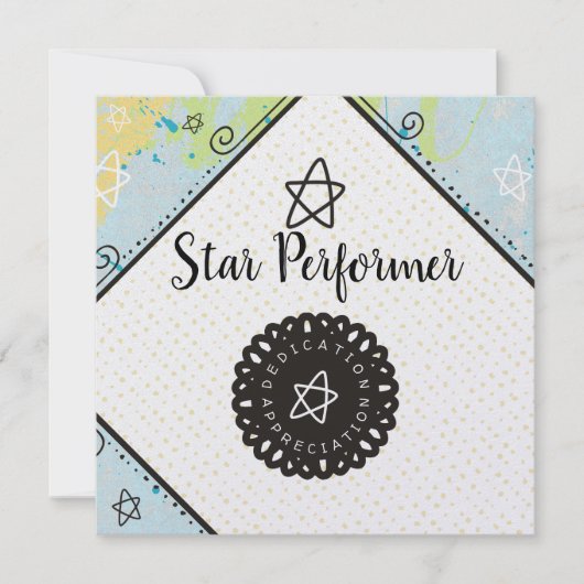 抽象的な上の実行者の従業員の感謝賞 サンキューカード (正面)