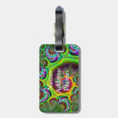 抽象的な中心点パターン ラゲッジタグ (裏面縦)