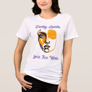 抽象的な二面性 - 表現力豊かなラインアートの顔Tシャツ トライブレンドTシャツ