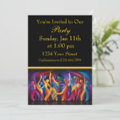 抽象的な人間の姿をカラフルに表現したダイナミックな踊り 招待状 (スタンド正面)