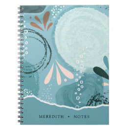 抽象的な優雅さ 水色 ティール カスタマイズ ノートブック