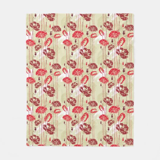 抽象的な優雅の花パターン2 フリースブランケット (正面)