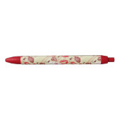 抽象的な優雅の花パターン2 黒ボールペン (正面)