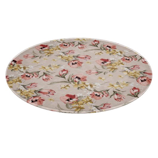 抽象的な優雅の花パターン3 カッティングボード (角)