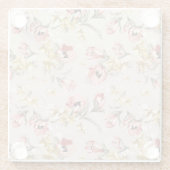 抽象的な優雅の花パターン3 ガラスコースター (裏面)