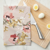 抽象的な優雅の花パターン3 キッチンタオル (四つ折り)