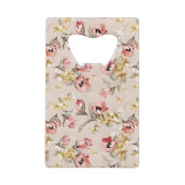 抽象的な優雅の花パターン3 クレジットカード栓抜き (裏面)