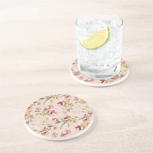 抽象的な優雅の花パターン3 コースター (側面)