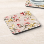 抽象的な優雅の花パターン3 コースター (左側)