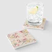 抽象的な優雅の花パターン3 ストーンコースター (横)