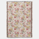 抽象的な優雅の花パターン3 スローブランケット (正面縦)