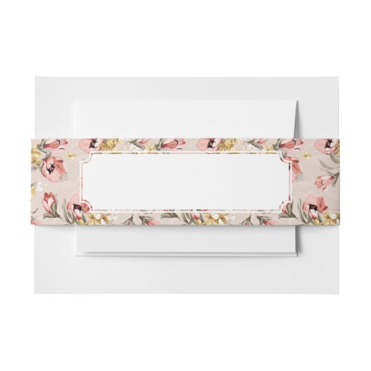 抽象的な優雅の花パターン3 招待状ベリーバンド (正面例)