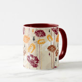 抽象的な優雅の花パターン4 マグカップ (正面右)