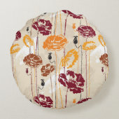 抽象的な優雅の花パターン4 ラウンドクッション (裏面)